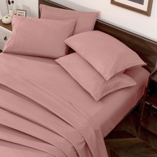 Dusty Pink Queen Size Sheet Set - 6 Piece Luxury 1800 Thread Count Bedding
