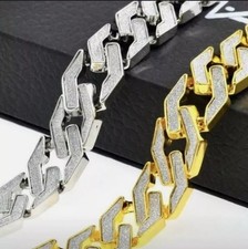 Bracciale di lusso Hip Hop Bling Iced Out gioielli argento oro Bling ghiacciato NUOVO