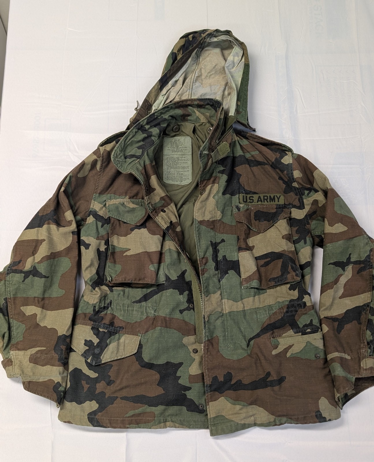 M-65 Field Jacket Med. Short Woodland Camo Army So Sew Styles Inc. Cold Weather