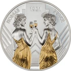 2021 Silver Morgan and Peace Dollar ~ 1 oz Gold Gilded Proof Coin