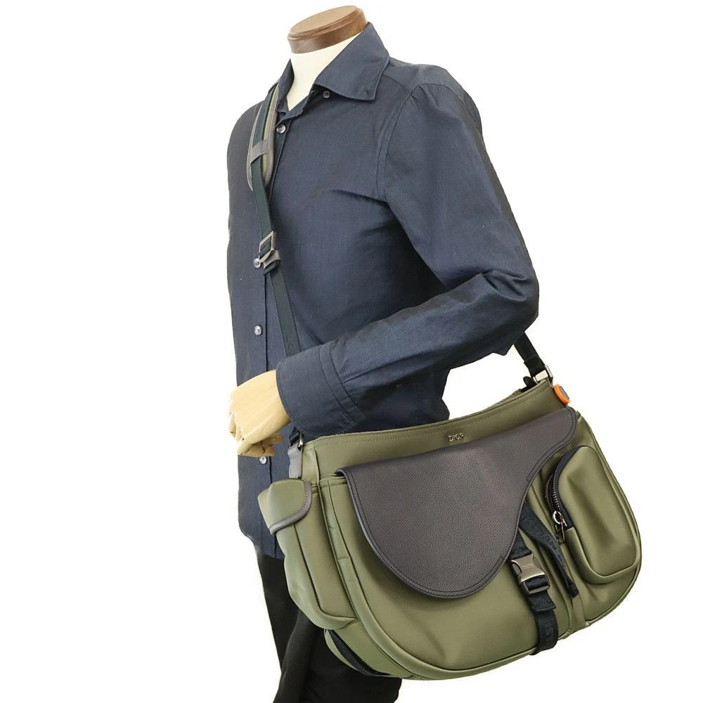 Sac bandoulière Christian Dior Sacai Collaboration selle noir nylon cuir Sa Bx