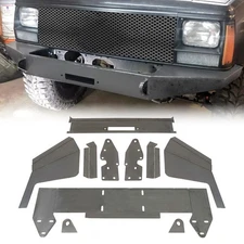 For 1984-2001 Jeep Cherokee XJ DIY Front Bumper Winch Mount Plate Bare Metal Kit