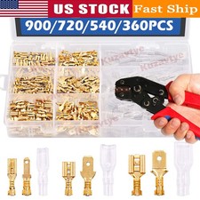 900X Wire Spade Connector Crimp Terminal for Electrical Wiring Car Audio Speaker