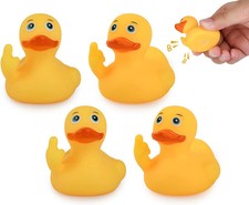 4 Pieces Middle Finger Rubber Ducks 2.17" Funny Rubber Ducks Giving the Middle F