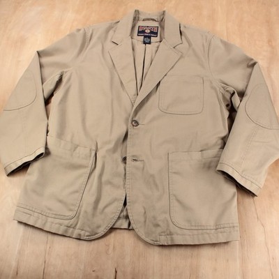 vtg DULUTH Fire Hose Presentation khaki twill field sport work coat blazer LARGE