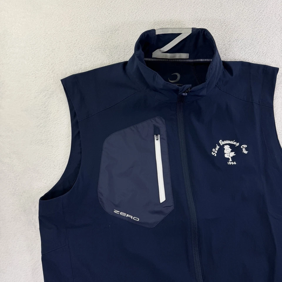 Chaleco de golf Zero Restriction Z700 para hombre M azul marino Weston Golf Club 52nd Browning Cup Foto 2 de 4