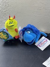 2 Vtg Disney Store Bug's Life Mini Bean Bag HEIMLICH Caterpillar  Dim