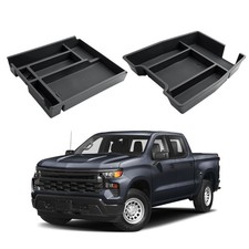 Chevy Silverado GMC Sierra Center Console Organizer 2019-2026 2 Pack Split-Bench