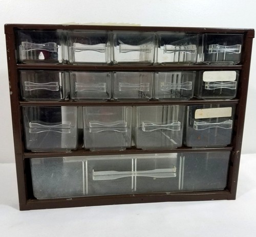 Raaco Brown Metal Storage Organizer 15 Drawers Vintage Mid Century