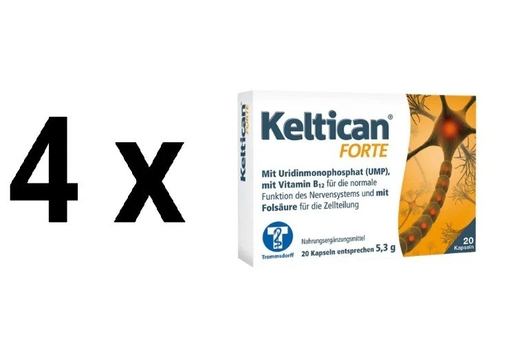 SANDOZ 4 PACKS KELTICAN FORTE 80 Caps vit B folic +acid nervous system neuralgia.