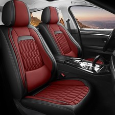 Nappa Leather Car Seat Cover 5-seat Full Set Protector Breathable For Suv Sedan