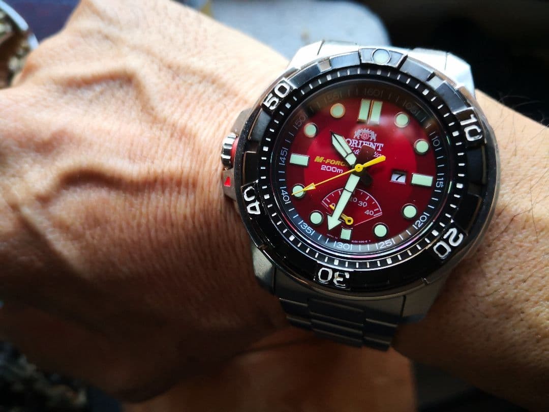 Orient M-Force Red Dial Automatic Diver Watch 200… - image 4