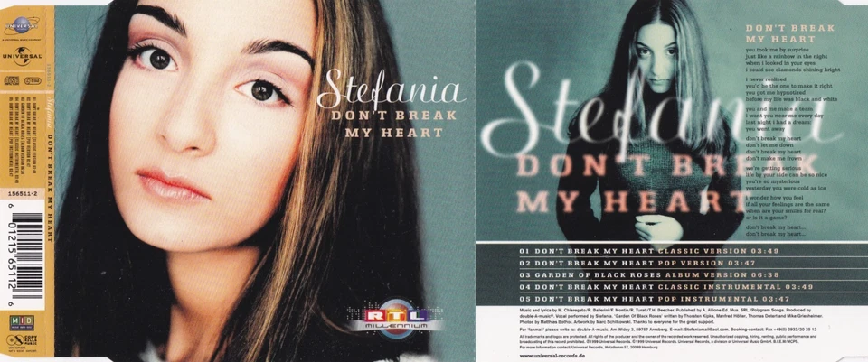 Stefania - Don't Break My Heart  (5 Track Maxi CD) - Bild 1 von 1