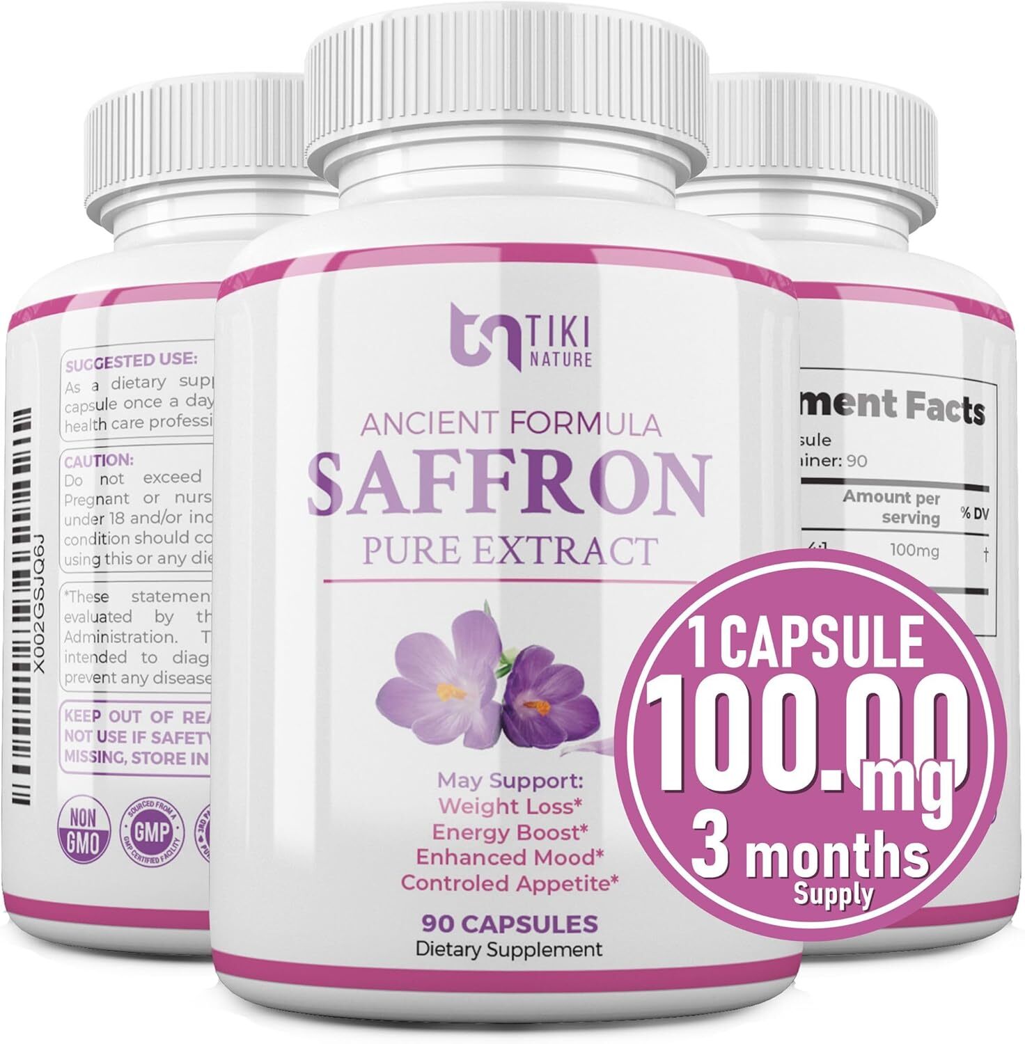 Saffron Extract Supplement 100mg - Powerful Mood Support Supplements...