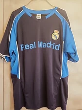Real Madrid Soccer Football T Shirt Jersey Size X-Large Blue Short Sleeve