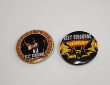 Ozzy Osbourne - Vintage Pinback Button by Button - Excellent Condition. Set of 2