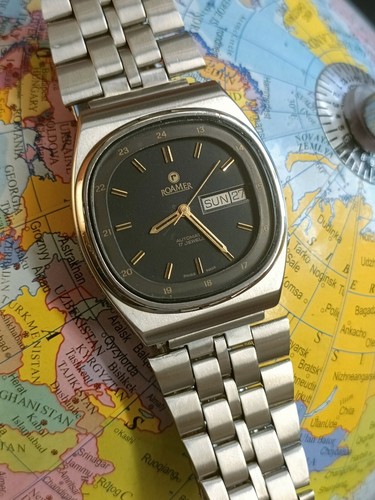 AUTHENTIC ROAMER AUTOMATIC 17 JEWELS SWISS MEN'S RARE 24 HOUR FIGURE VINTAGE - Picture 16 of 24