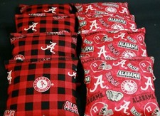 CORNHOLE BEANBAGS made w University of ALABAMA CRIMSON TIDE Fabric ACA Reg Bags
