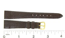 Watchband Stylecraft BENGAL LIZARD CALF leather brown 14 mm regular
