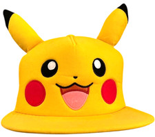 Pokemon Pikachu Big Face Cosplay Embroidered Snapback Cap Hat Licensed Yellow