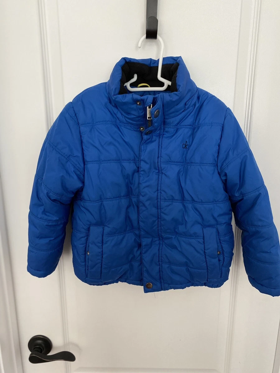 Calvin Klein blue winter coat m 5 6 warm no hood