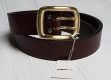 Samurai 340 NWT Dark Brown 100 Leather Heavyweight Curved Belt W001-WP 32