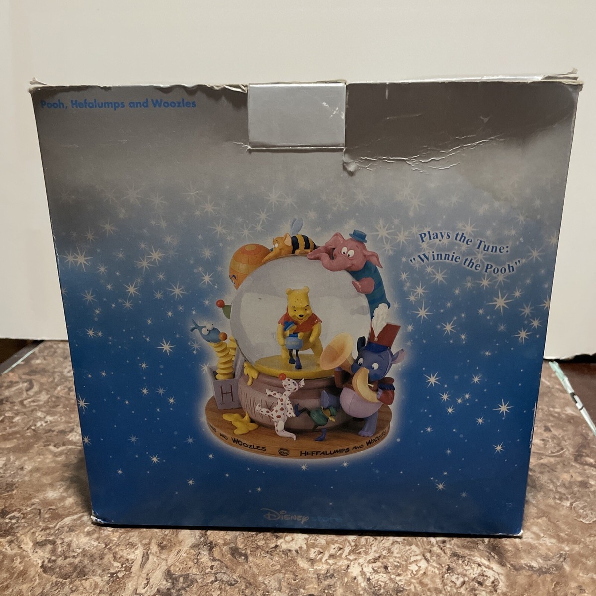 Disney Store Winnie The Pooh Musical Snowglobe with Heffalumps