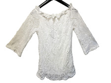 Gracie White Bardot Dress Lace Swing UK Size 12 Pretty Little Thing BNWT