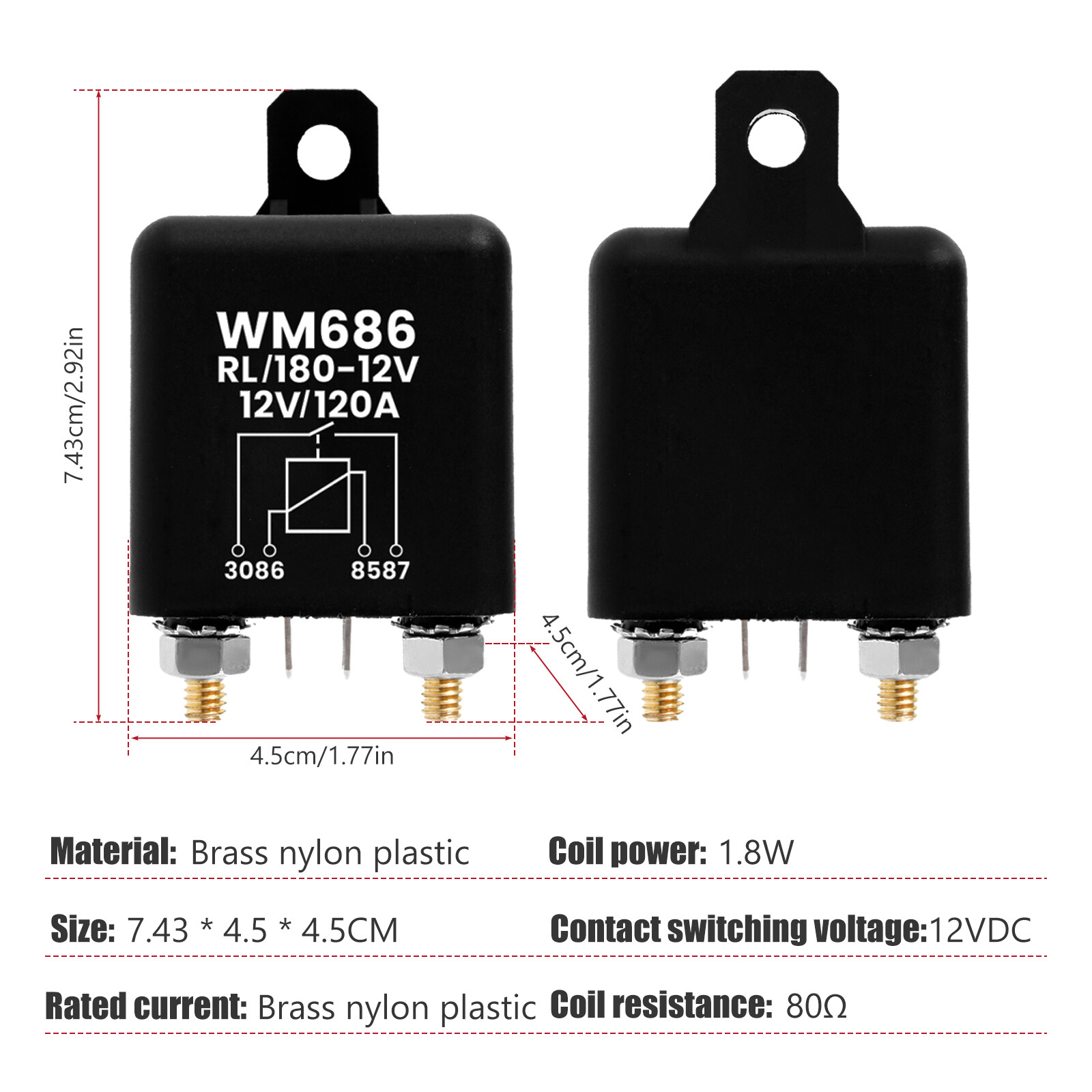 12V 120Amp 4Pin Heavy Duty ON/OFF Switch Split Charge Relay For Auto ...