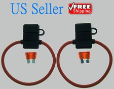 2Pack 10Gauge Inline ATC Fuse Holder 10AMP Fuse With Cover New Car Truck Install