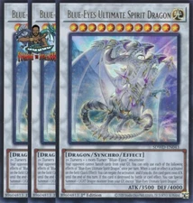 Yugioh! 3x Blue-Eyes Ultimate Spirit Dragon SDWD-EN043 Ultra Rare 1st Ed NM