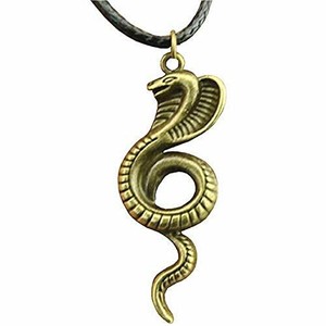 5 Pezzi X Collana Da Uomo E Donna Serpente Corda Nera Colore Bronzo Ebay