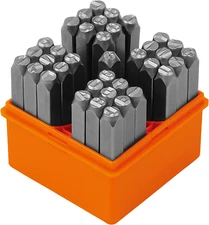 37-Piece Number and Letter Stamp Set 1/4 (6Mm) (A-Z & 0-9 + Stars) Punch Perfect