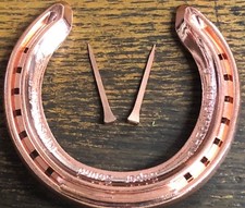 Real Horseshoe Copper + Horse shoe nails to fix to a door, Wedding, Craft, Game