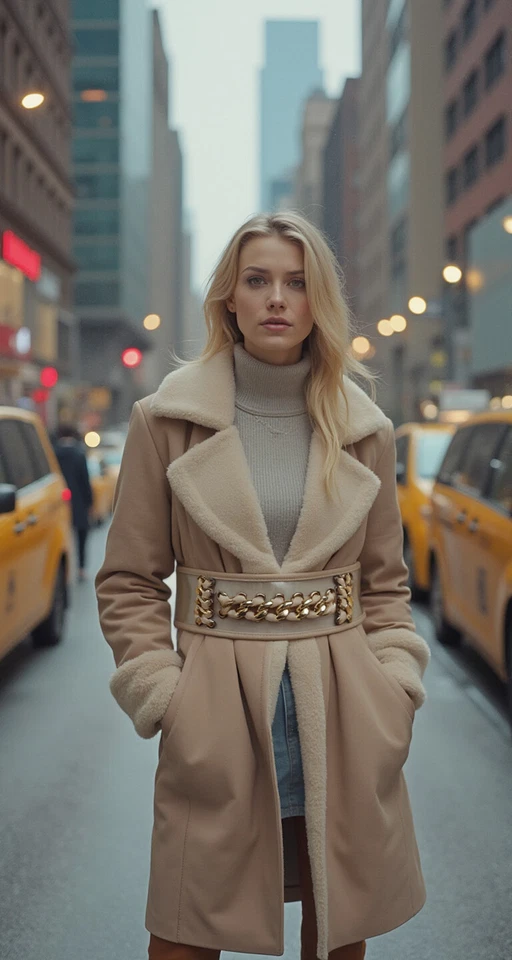 Mujeres Crema Correa Elástica Moda Cinturón Frontal Metal Dorado Cadena Eslabones Detalle S M Foto 3 de 4