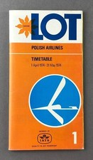 LOT POLISH AIRLINES TIMETABLE APRIL - MAY 1974