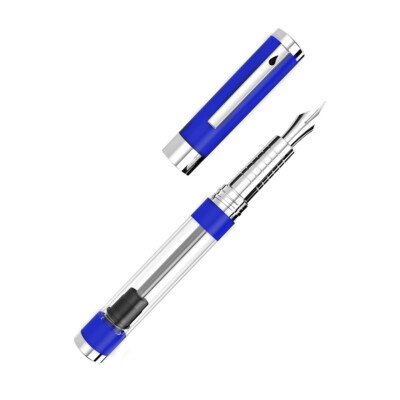 Diplomat Nexus Demo Fountain Pen in Blue/Chrome - Extra Fine Point - NEW in Box