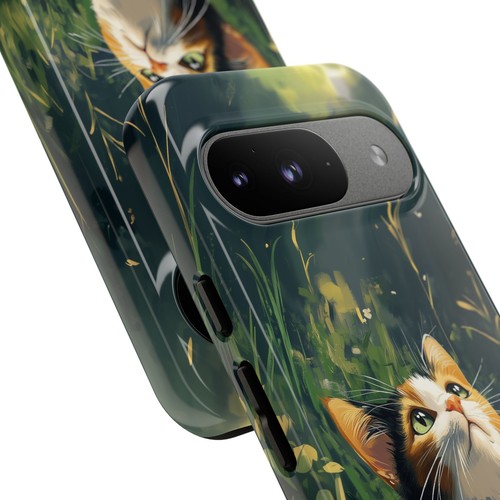 Calico Kitty Cat Grass Field - Phone Ink Cover Case for iPhone, Galaxy, Pixel - 第 121/281 張圖片
