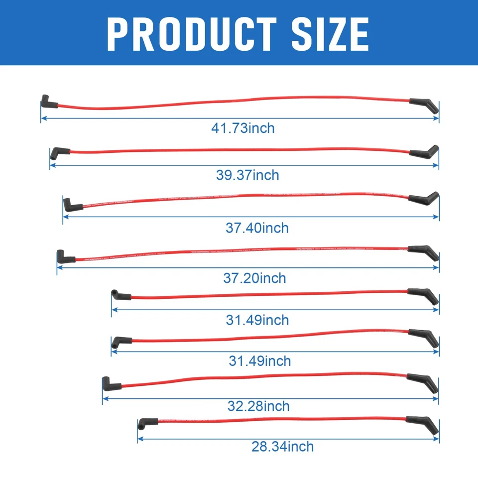 JDMSPEED HEI Spiral Core Spark Plug Wires 45 Degree End 396-427-454-502 For GMC - Image 4 of 4