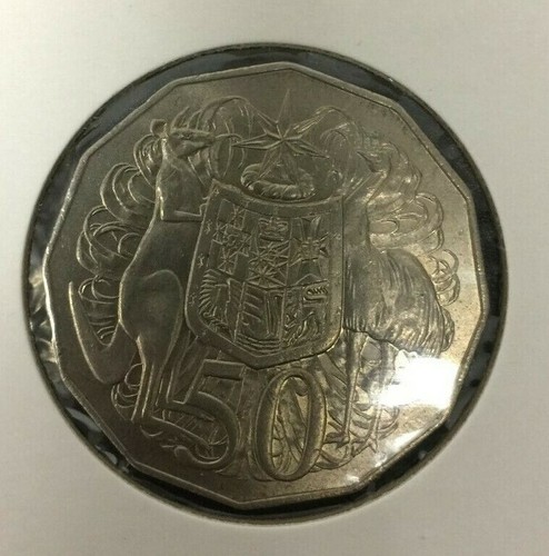 Circulated Australian 50c Fifty cent coin💰1976💰COAT OF ARMS - COA - Low Mint - Picture 3 of 4
