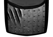 Ripped Claw Marks Gray Metal Truck Hood Wrap Vinyl Car Graphic Decal 58