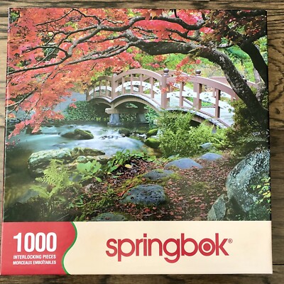 Springbok Puzzle Fall Hatley Park Bridge All 1000+ Pcs Autumn Victoria BC Canada