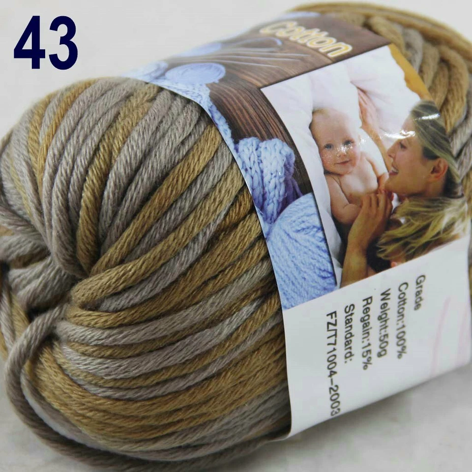 Venta Nuevo 8Skeinsx50gr Suave 100% Algodón Grueso Súper Voluminoso Hilo de Tejer a Mano 43 Foto 4 de 4