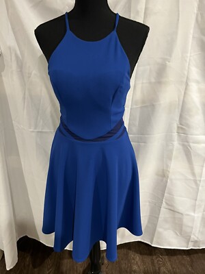 B Darlin Juniors' Halter Fit & Flare Dress Royal Blue Size 7/8 Dance Classy  | eBay