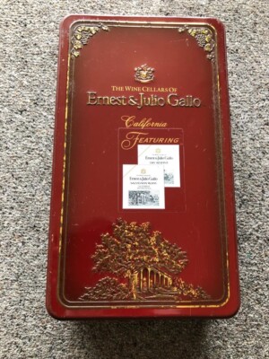 Ernest und Julio Gallo Vintage leere Weindose, Dose für zwei Flaschen Wein