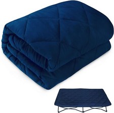 Navy Blue 48X24.5 Kid Travel Bed Sheet Soft Quilted Cover For Toddler Cribs