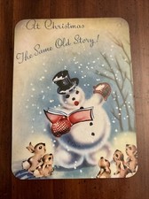 Christmas Decor Holiday VINTAGE STYLE Die Cut Cardboard 4 X 6  