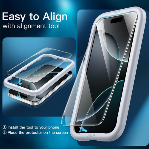 Screen Protector for Iphone 16 Pro 6.3Inch Tempered Glass Film Easy Installation - Picture 4 of 12