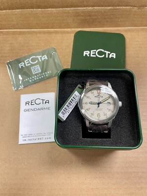 Recta Gendarme Khaki Mens Watch $230 MSRP