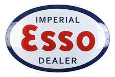 Plaque emaillée ESSO 50x75 cm- NEUF - garantie 10 ans COLLECTION insigne